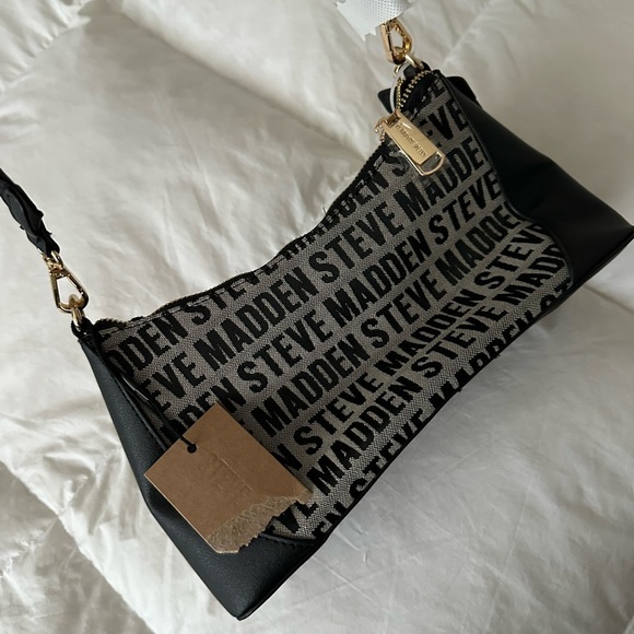 NWT Steve Madden Bbllie Crossbody Bag Black Gray - Picture 10 of 11